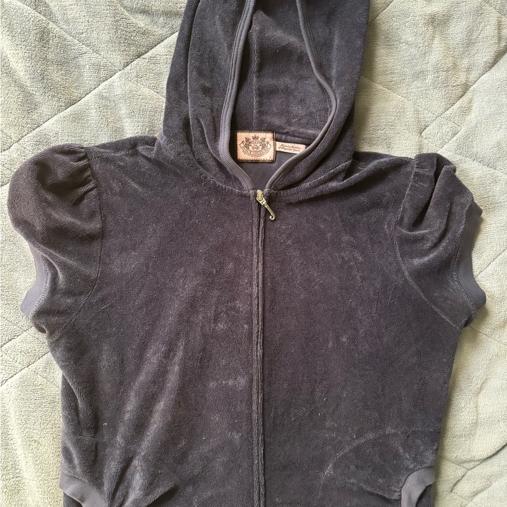 Juicy Couture navy Hooded Terry Zip Up